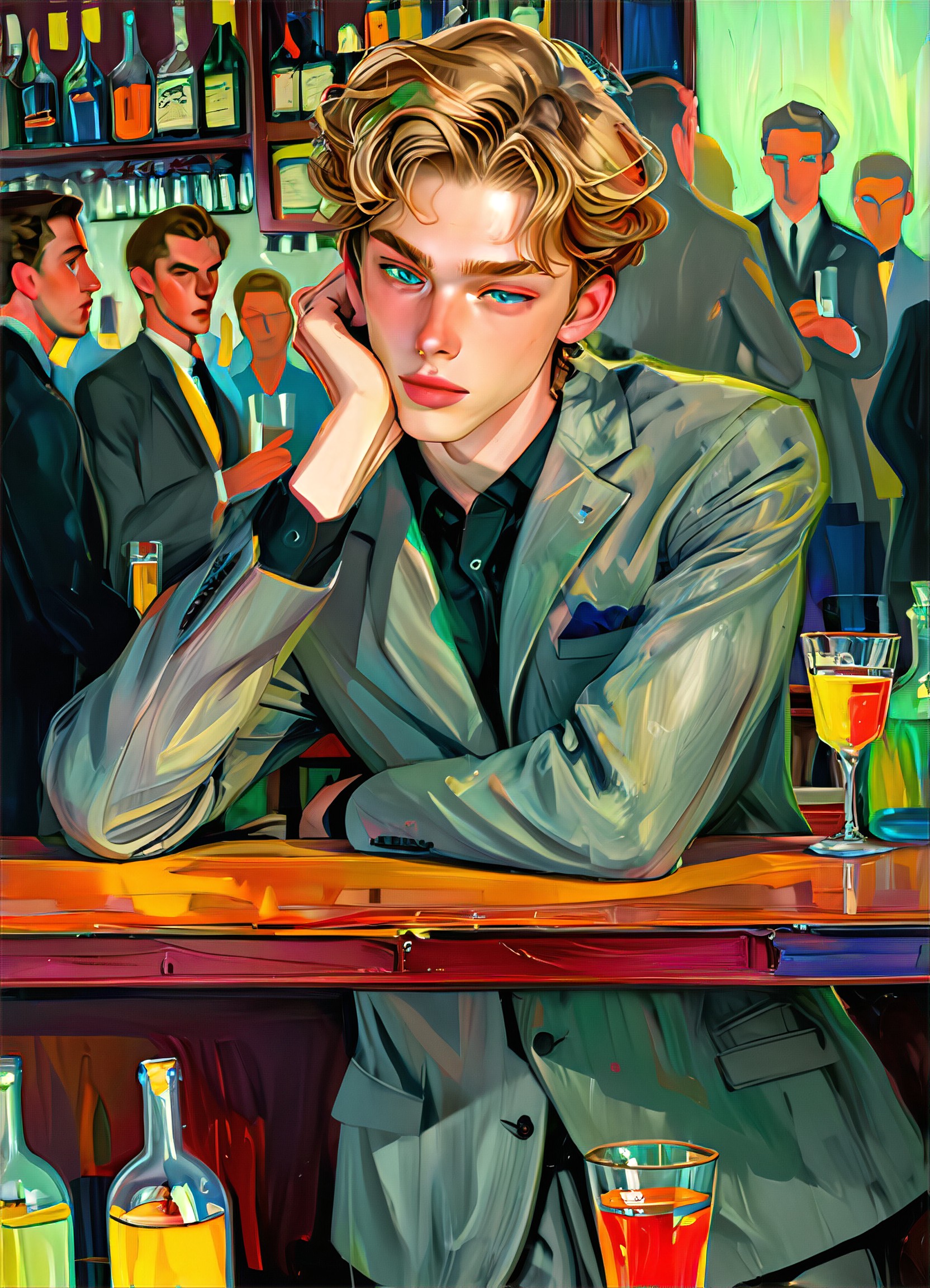 Drinking thinking portraits image