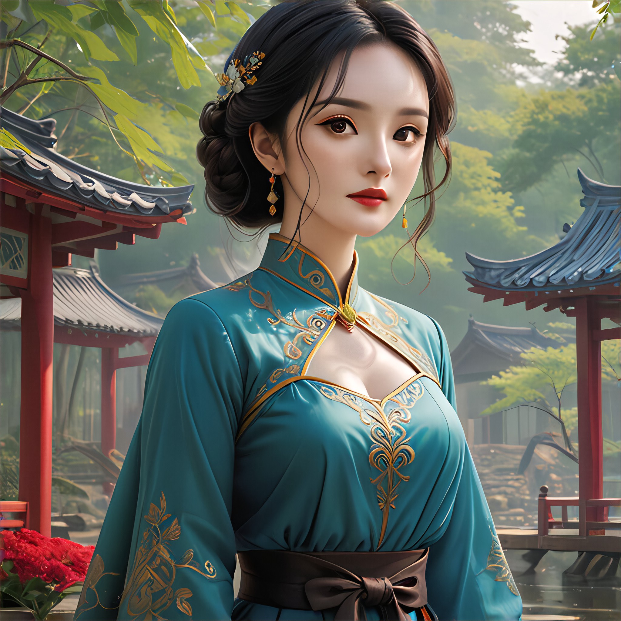 A gentle and refined woman image