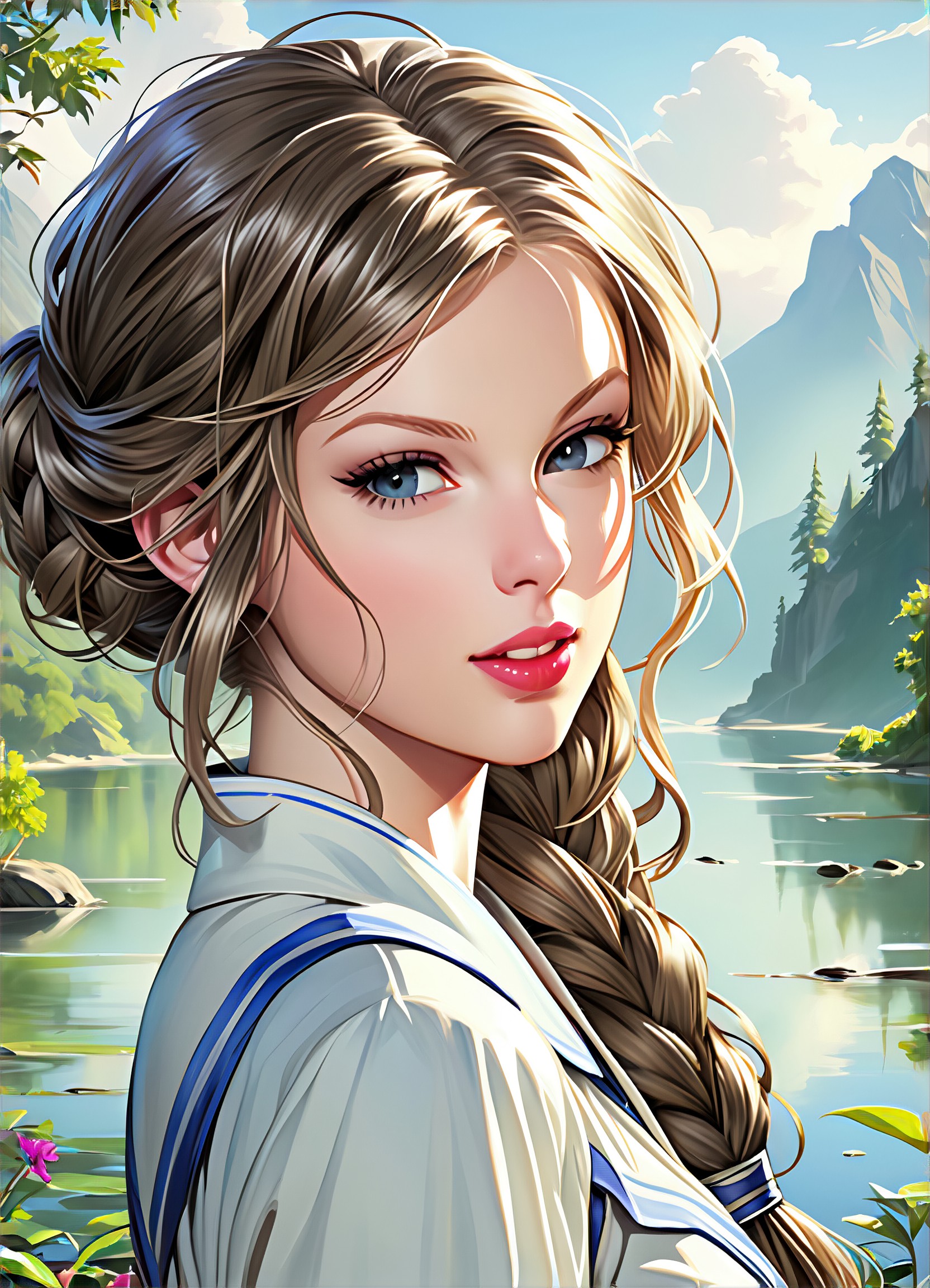 The girl smiled back image