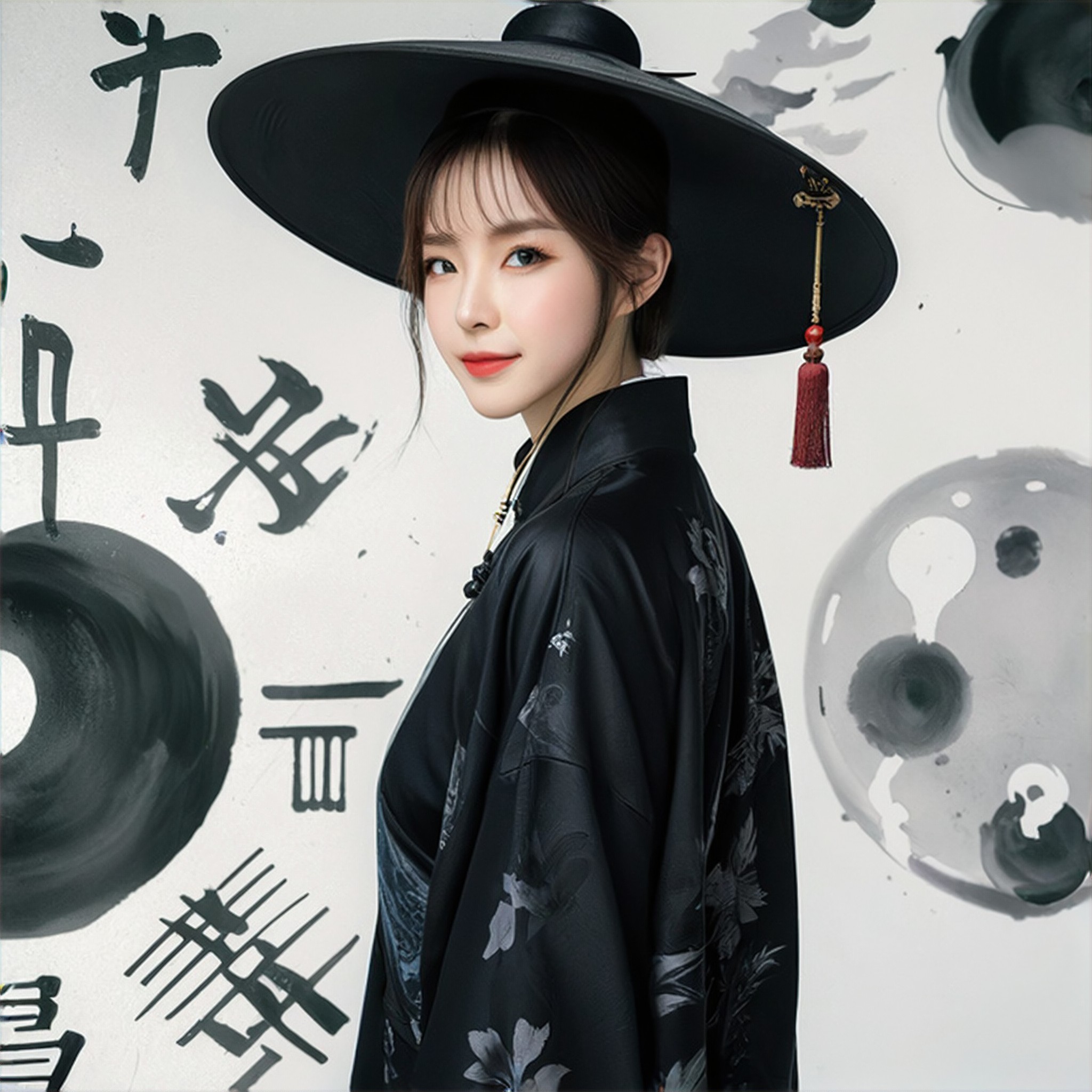 Tai Chi bamboo hat photo image