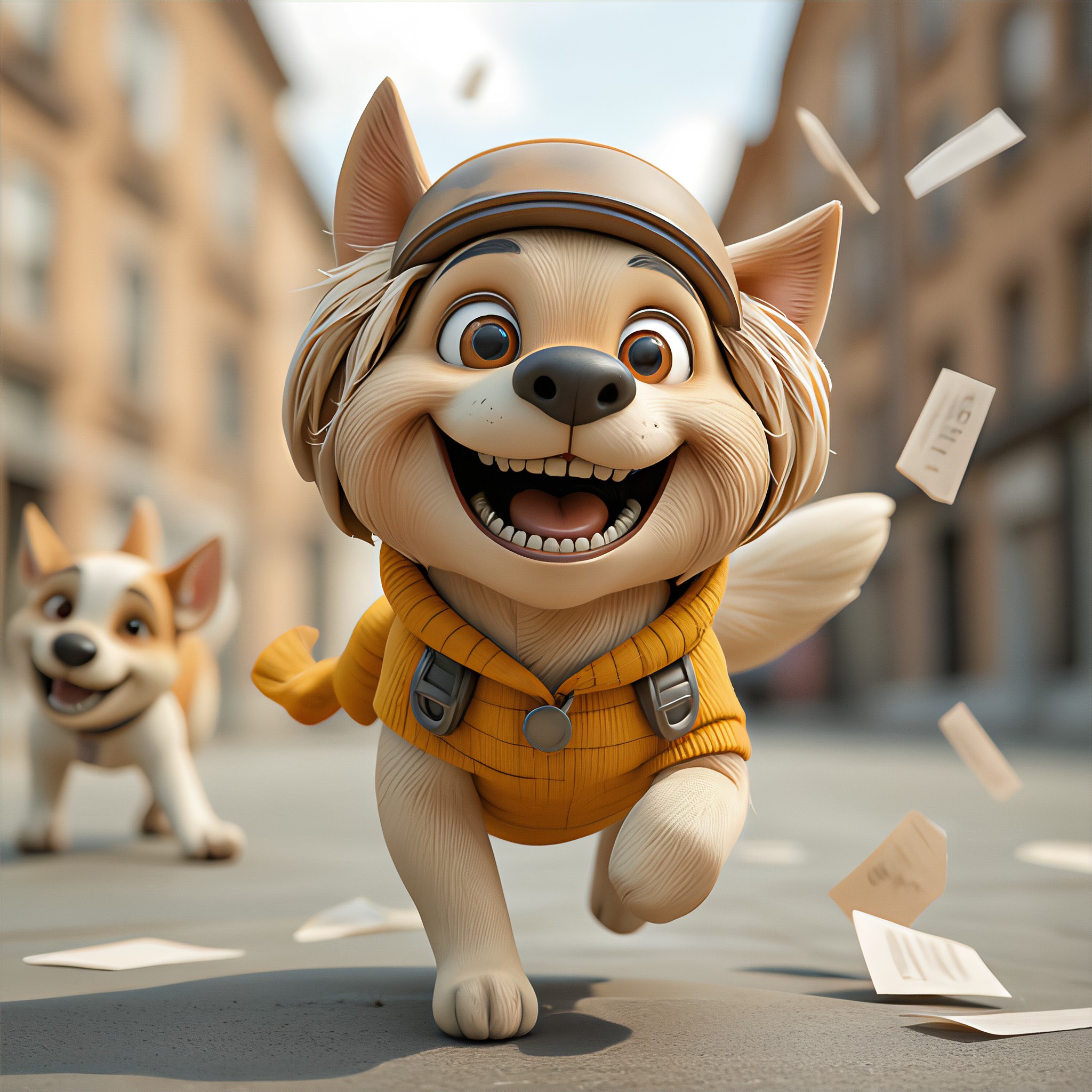 When the puppy runs wildly to work image