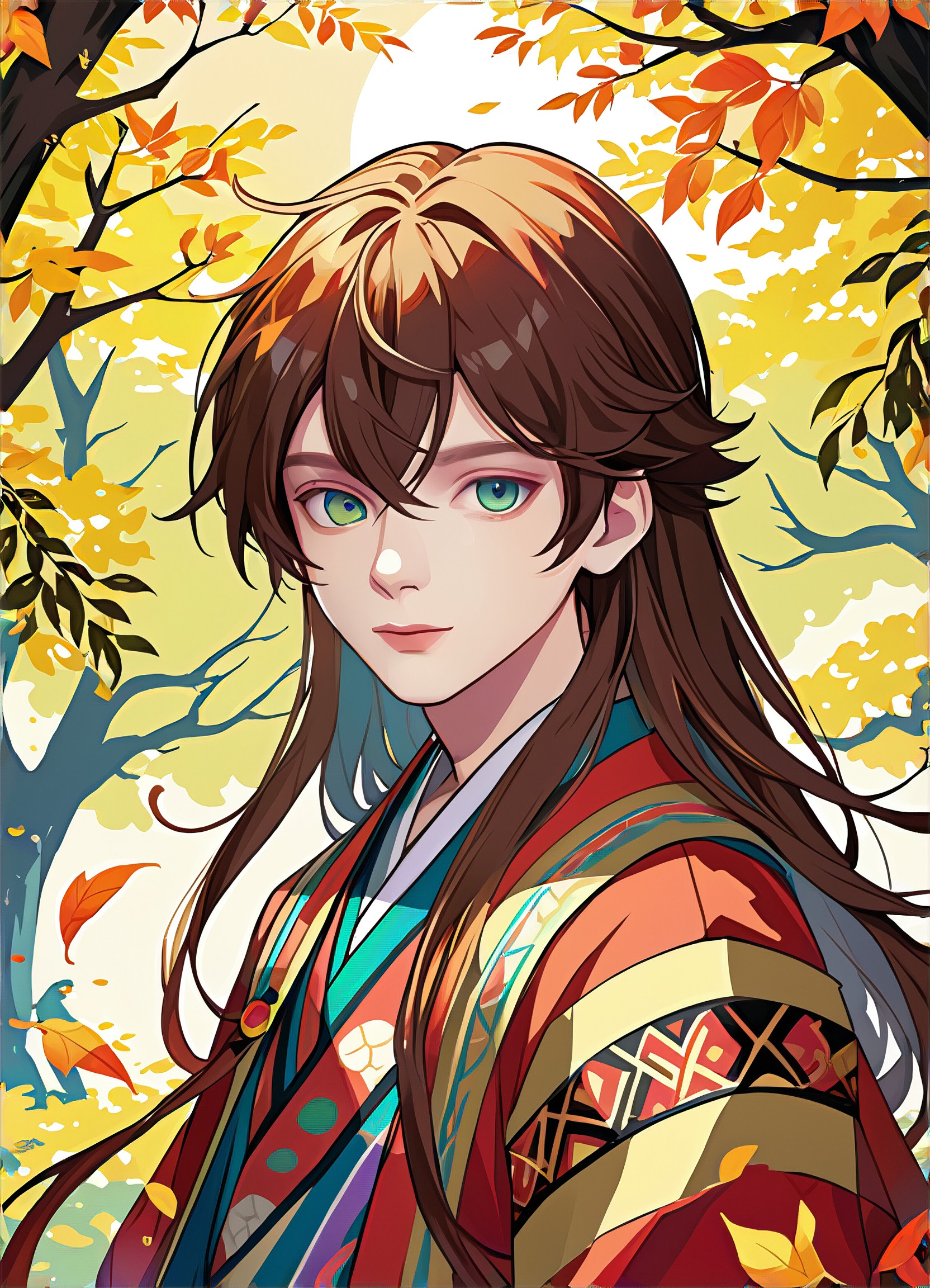 Red clothed young man image