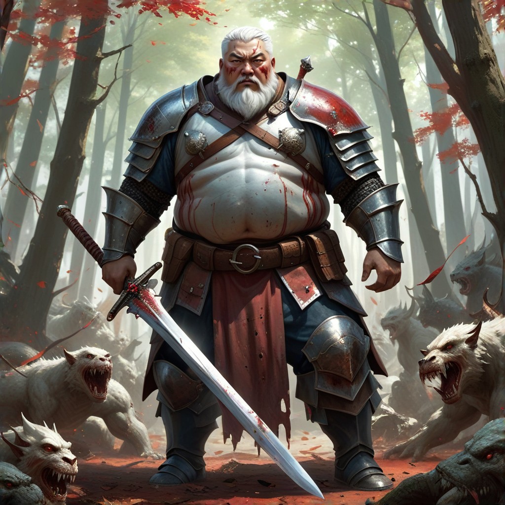 Serene, 90s American Vintage Filters, Hyper Realism, Fantasy Knights, Minimalistic illustration, Universal Style (.speed)