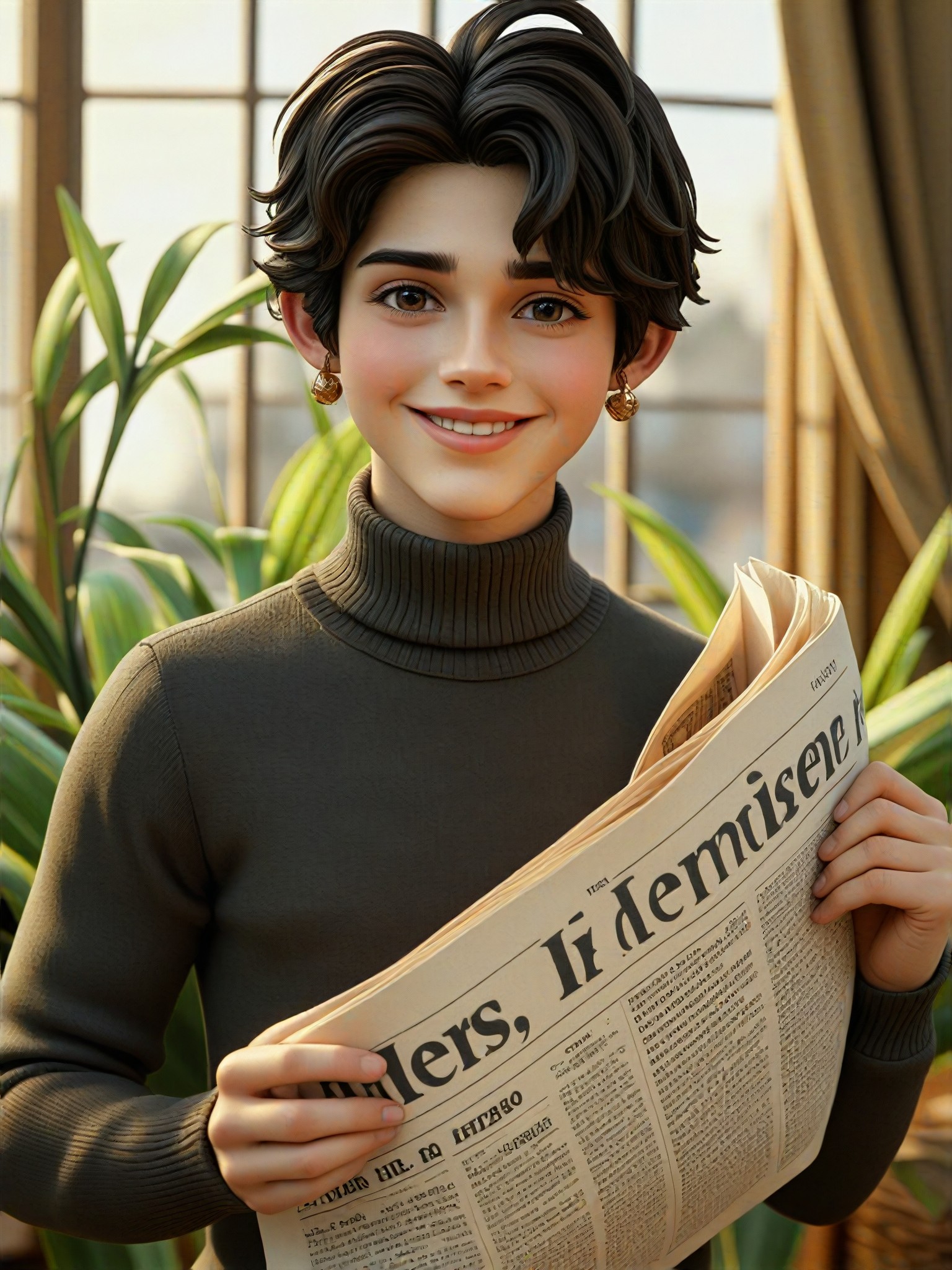 Reading newspapers in the morning image