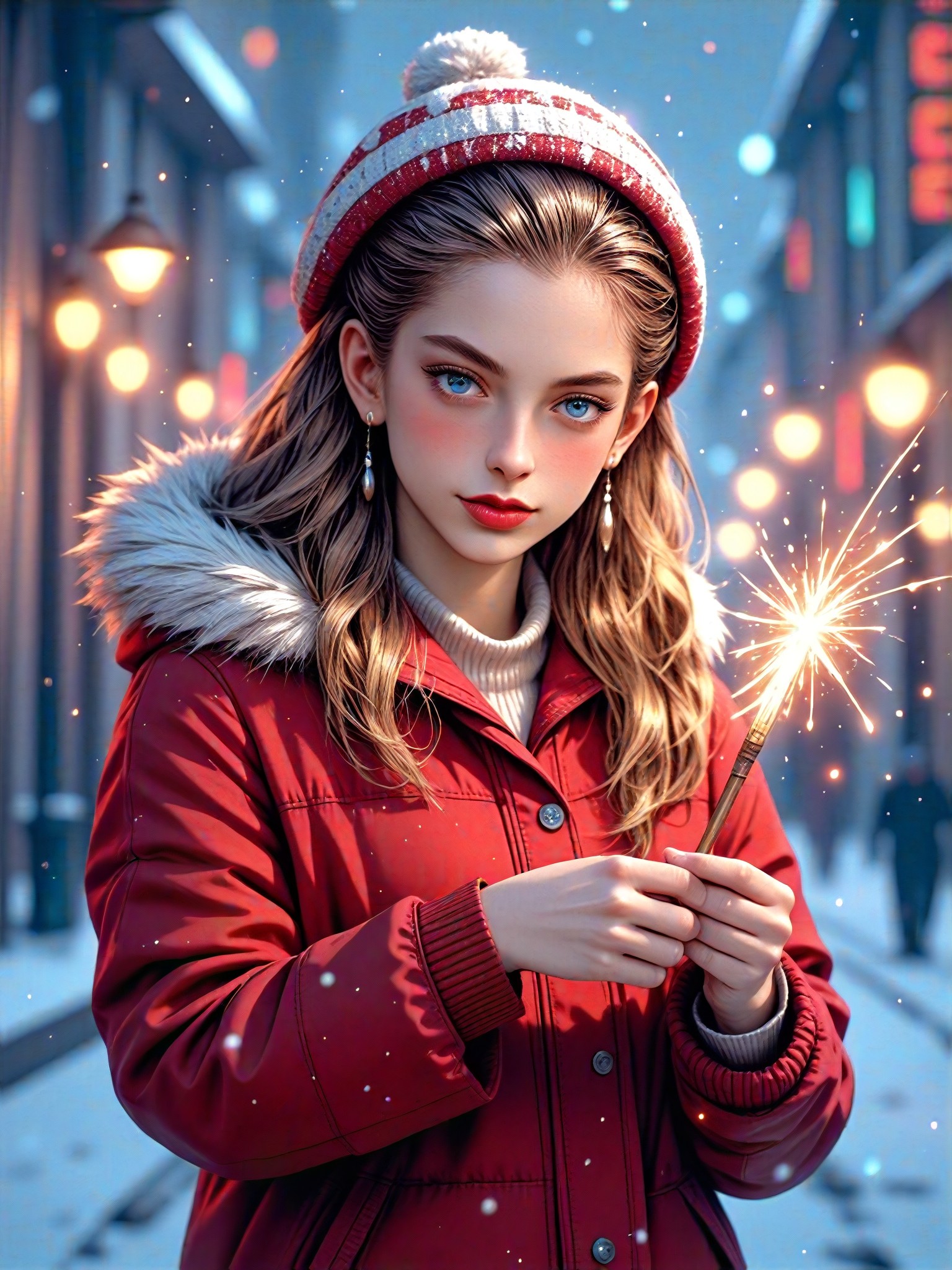 The girl holding a fairy wand image