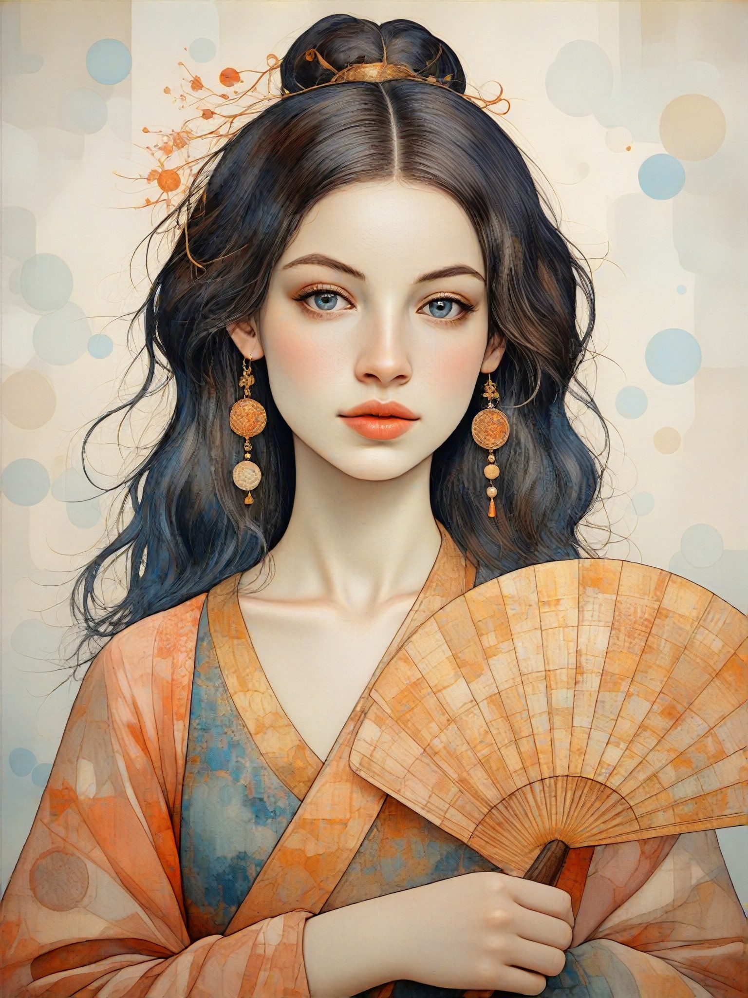 Color block portrait image