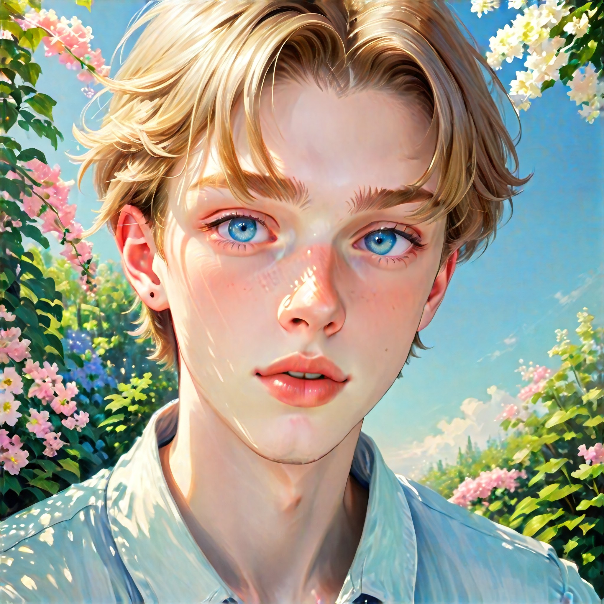 Monet Sunshine Garden oil painting style image