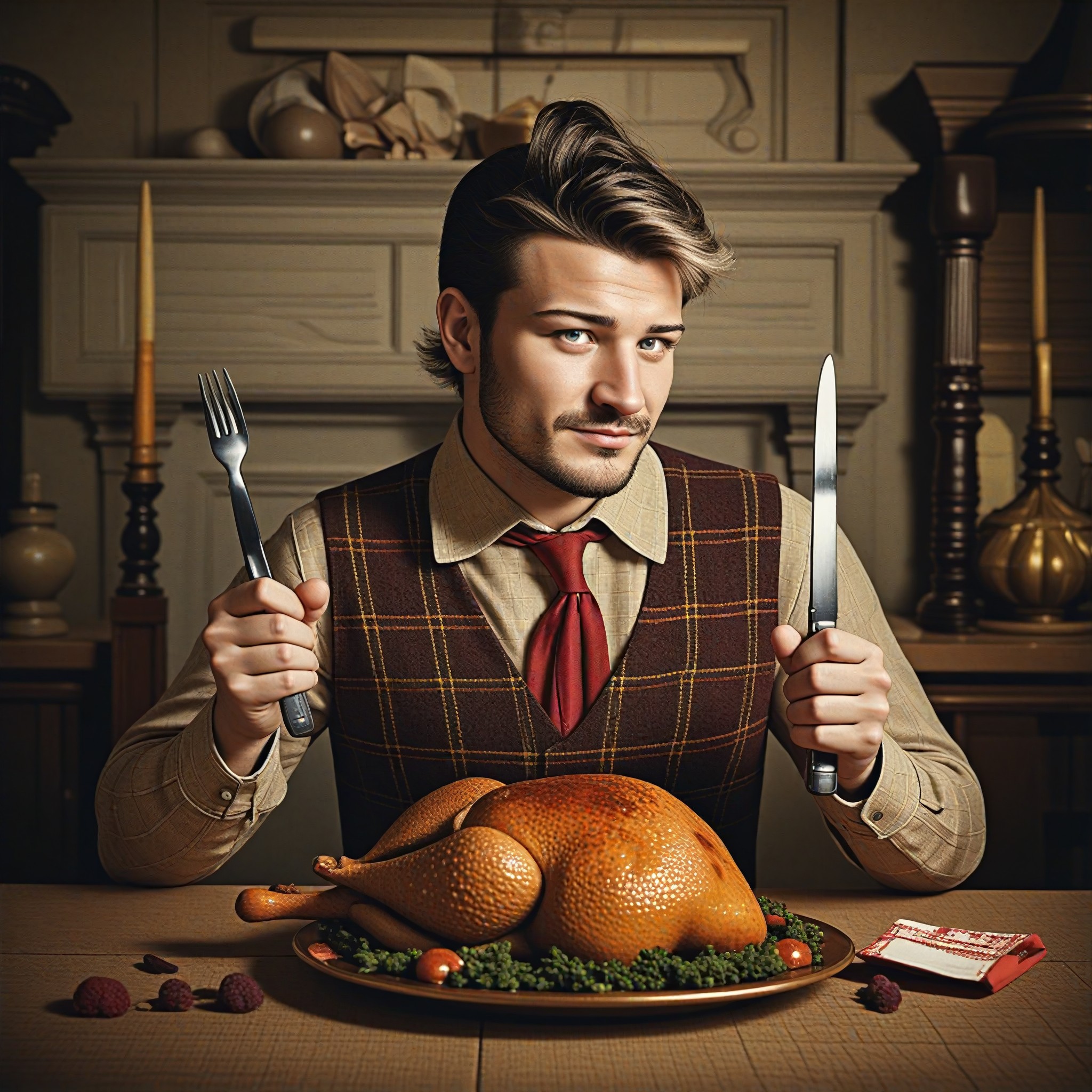 Thanksgiving turkey dinner image