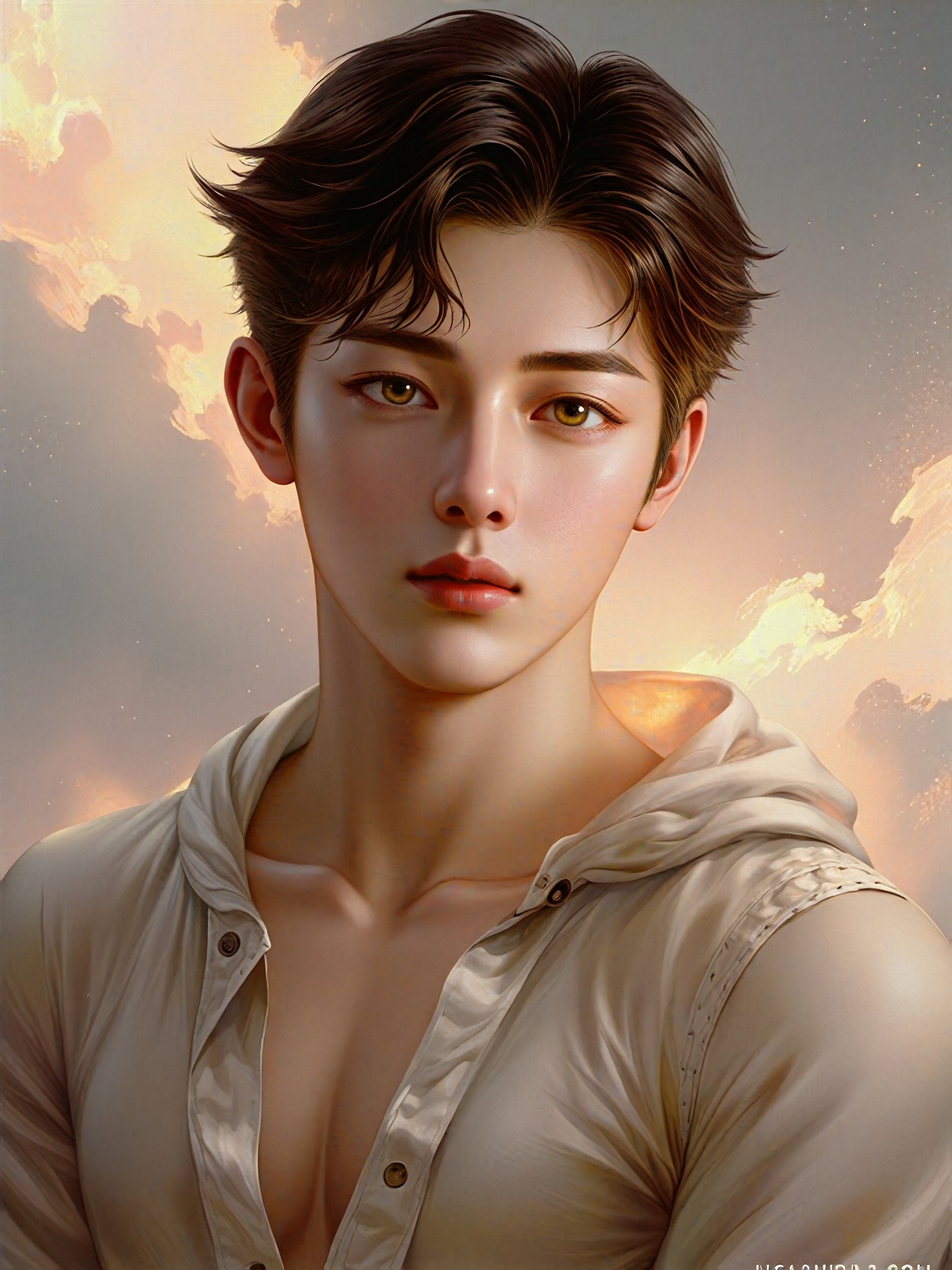 Romantic European anime style image