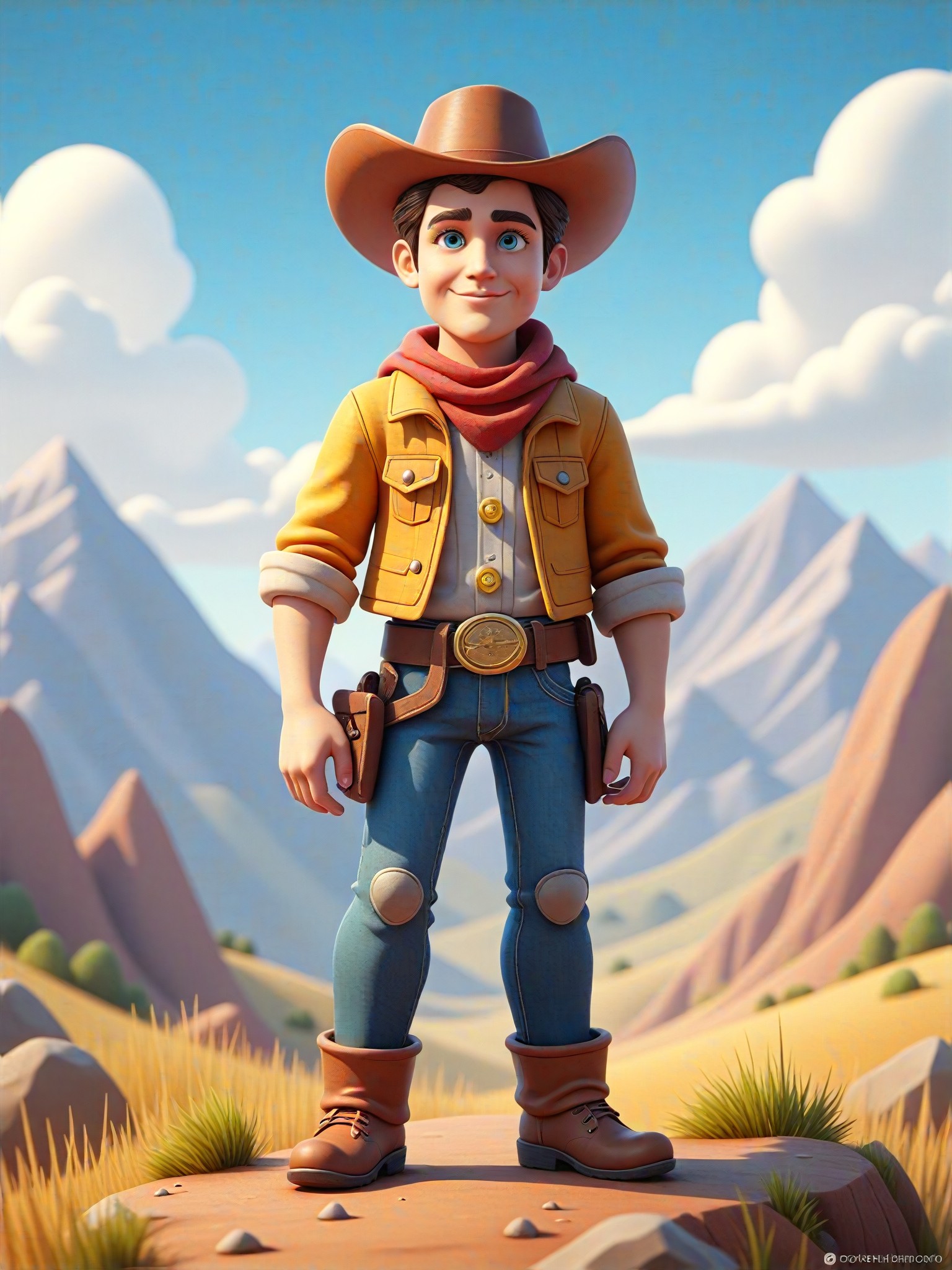 Standing at the top of the mountains image