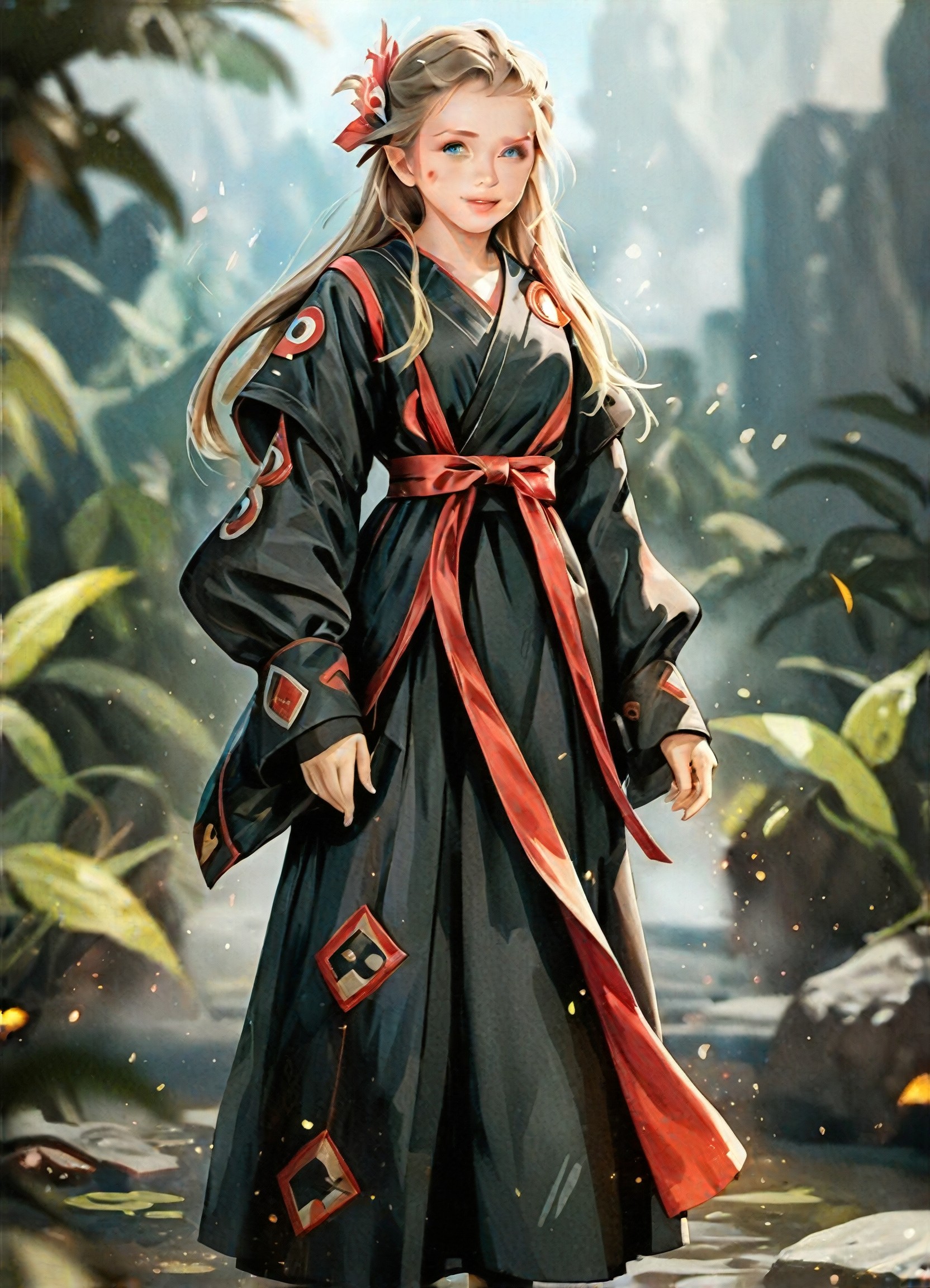 A little girl with blonde hair and blue eyes image