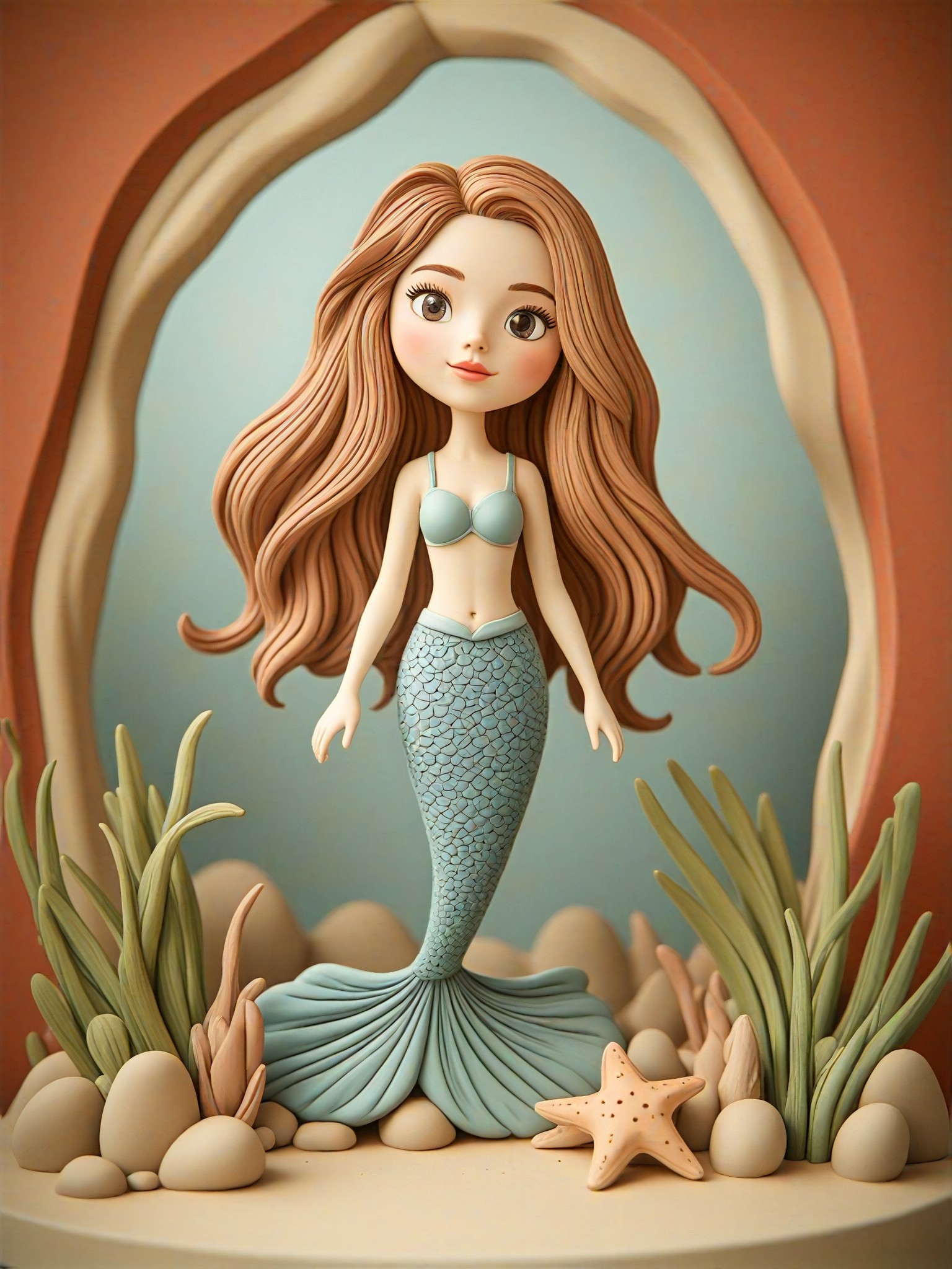 Cute clay mermaid image