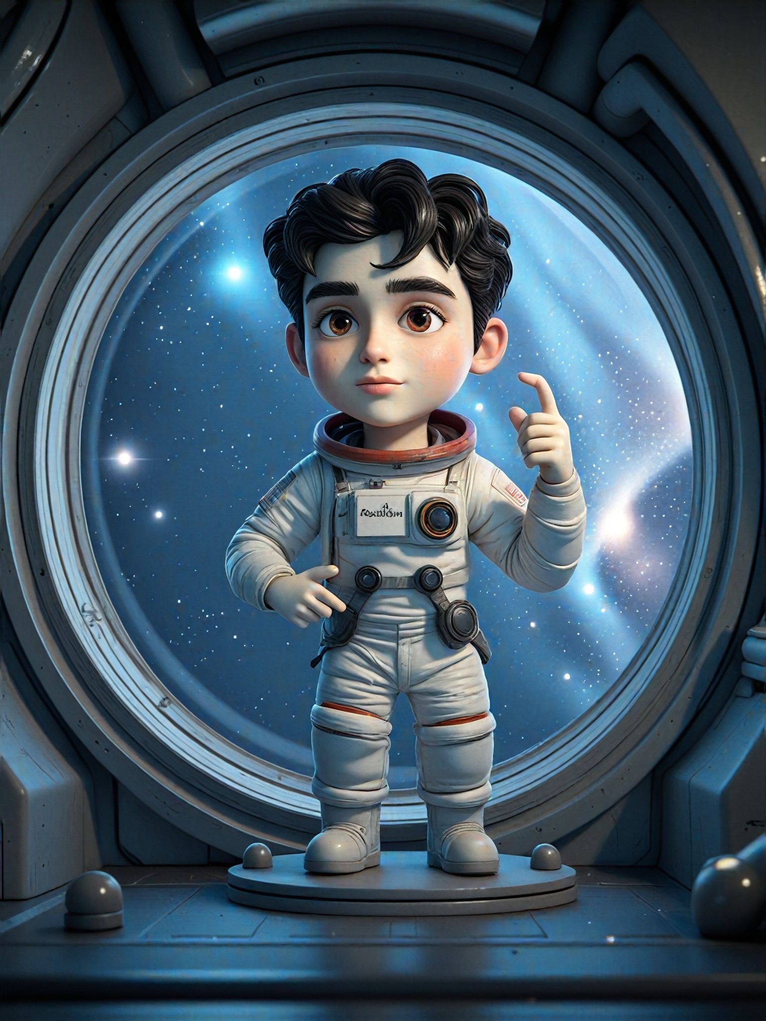 A lone astronaut on the space station image