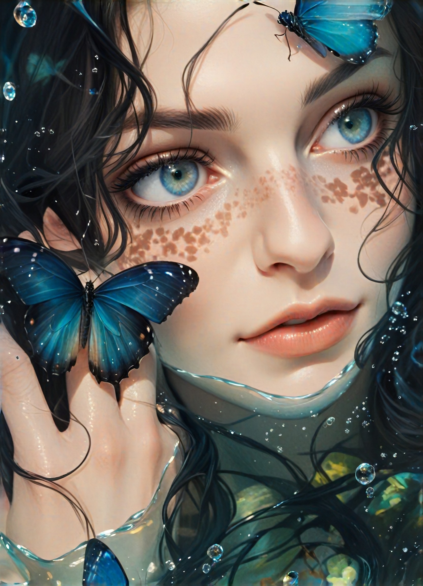 Butterfly Beautiful Girl in Water image