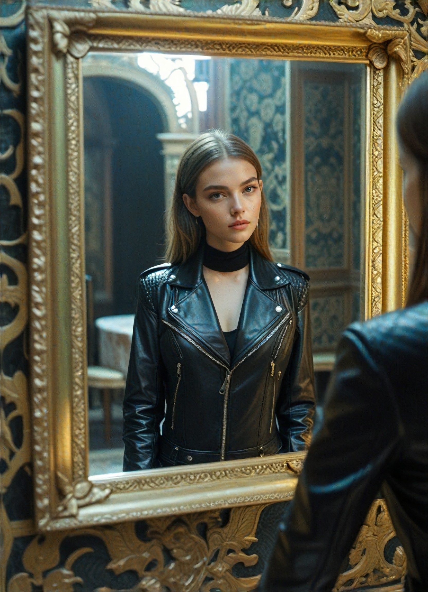 The female assassin in the mirror image