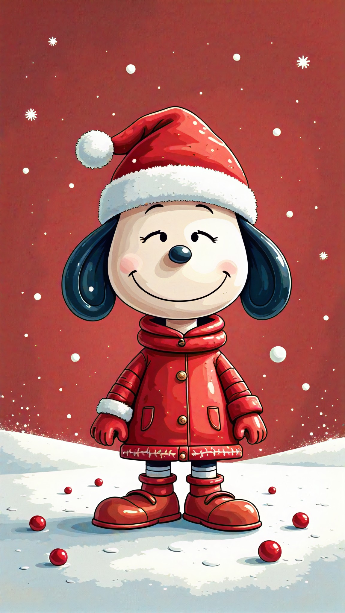 Peanuts Christmas Wallpaper Maker - Realism, Master | a1.art, image size:1152x2048