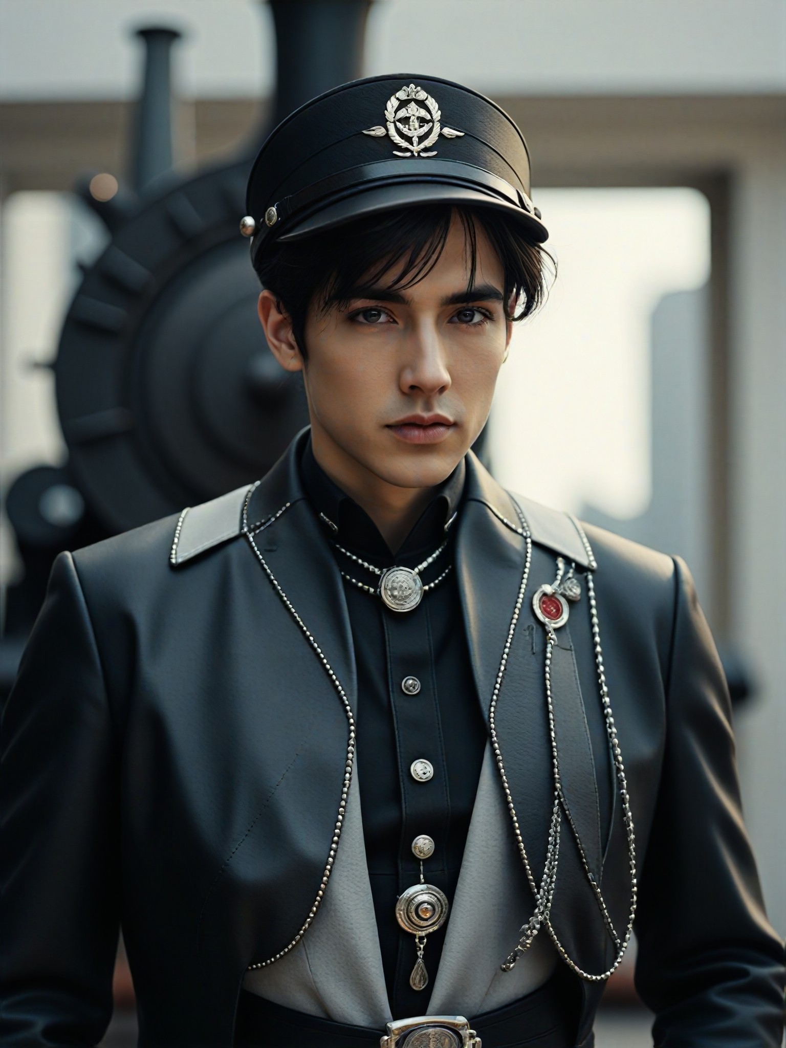 [Master_Sovie Portrait Art] 🚂  The elegant gentleman of the retro train station, the perfect collision of era and style! 🚂 image