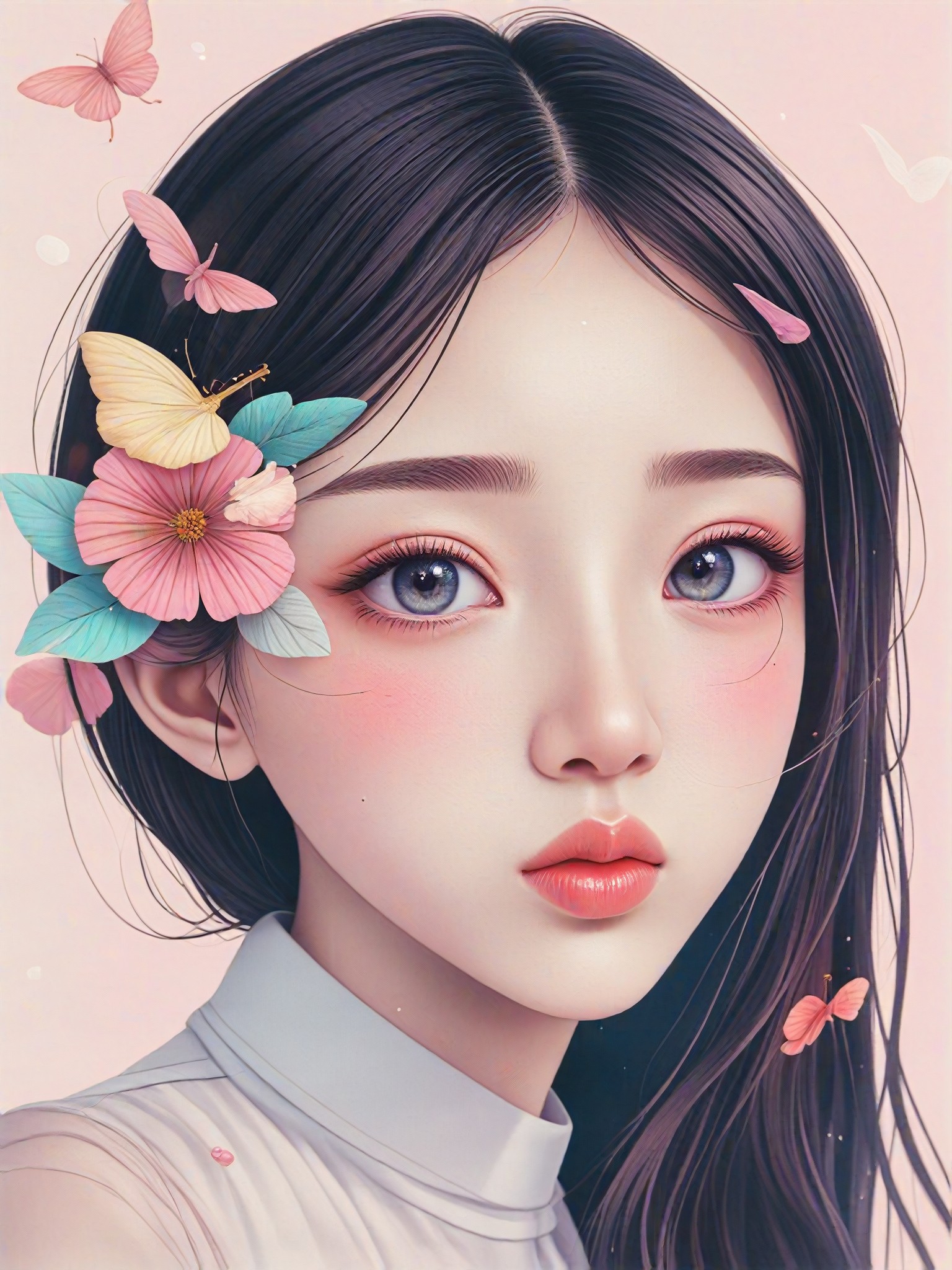 [Master_Sovie Portrait] Illustration of Moths and Flowers image