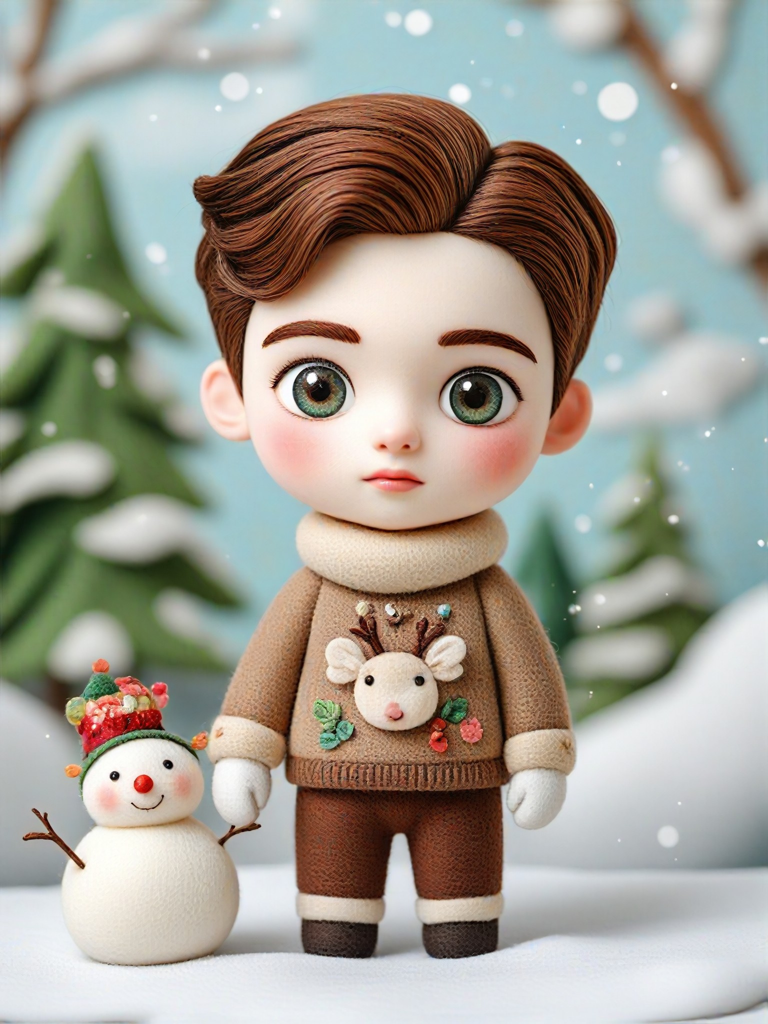 9-3D Cartoon - Little Deer Horn Sweater image