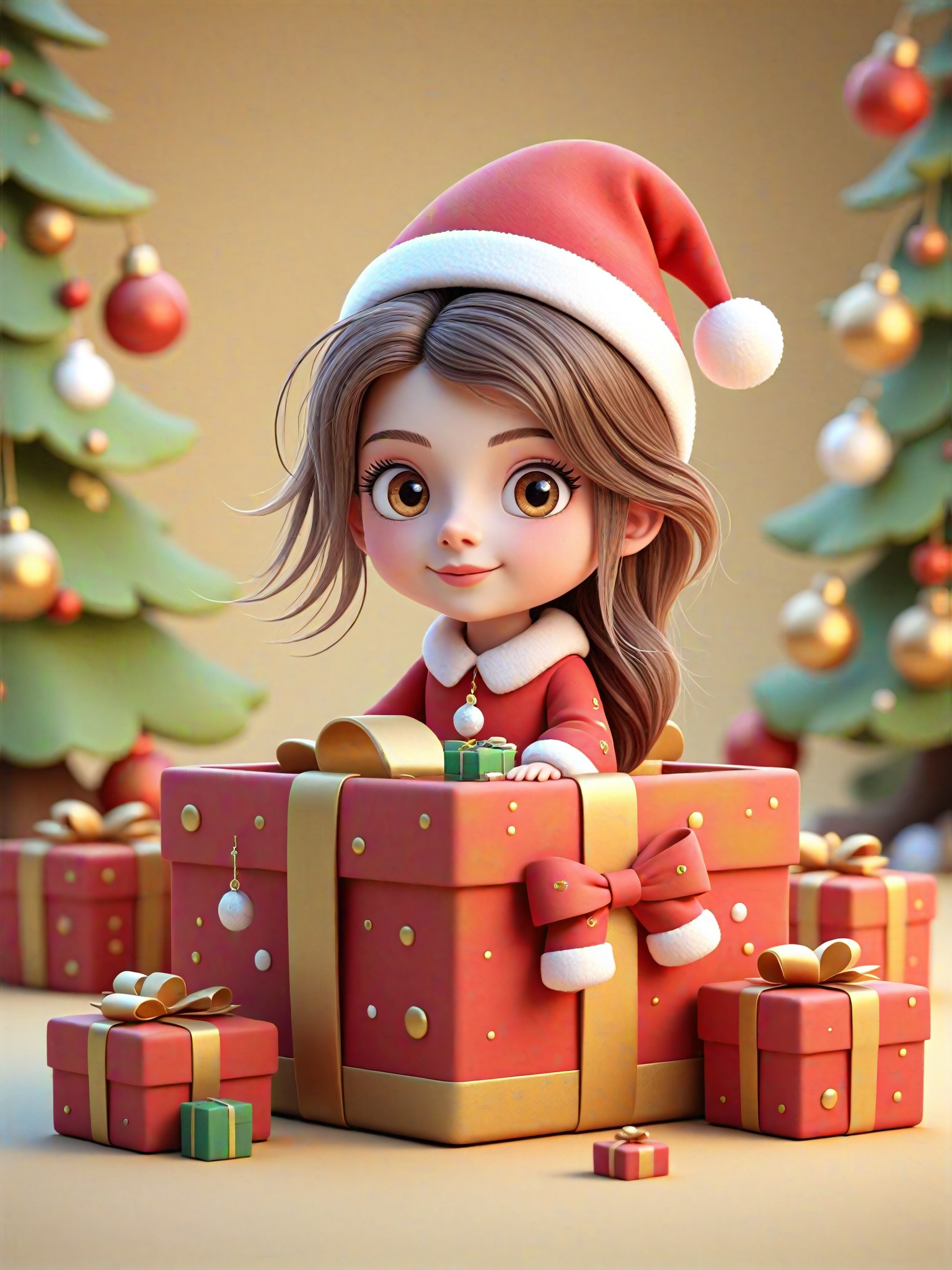 Sitting in the Christmas gift box image