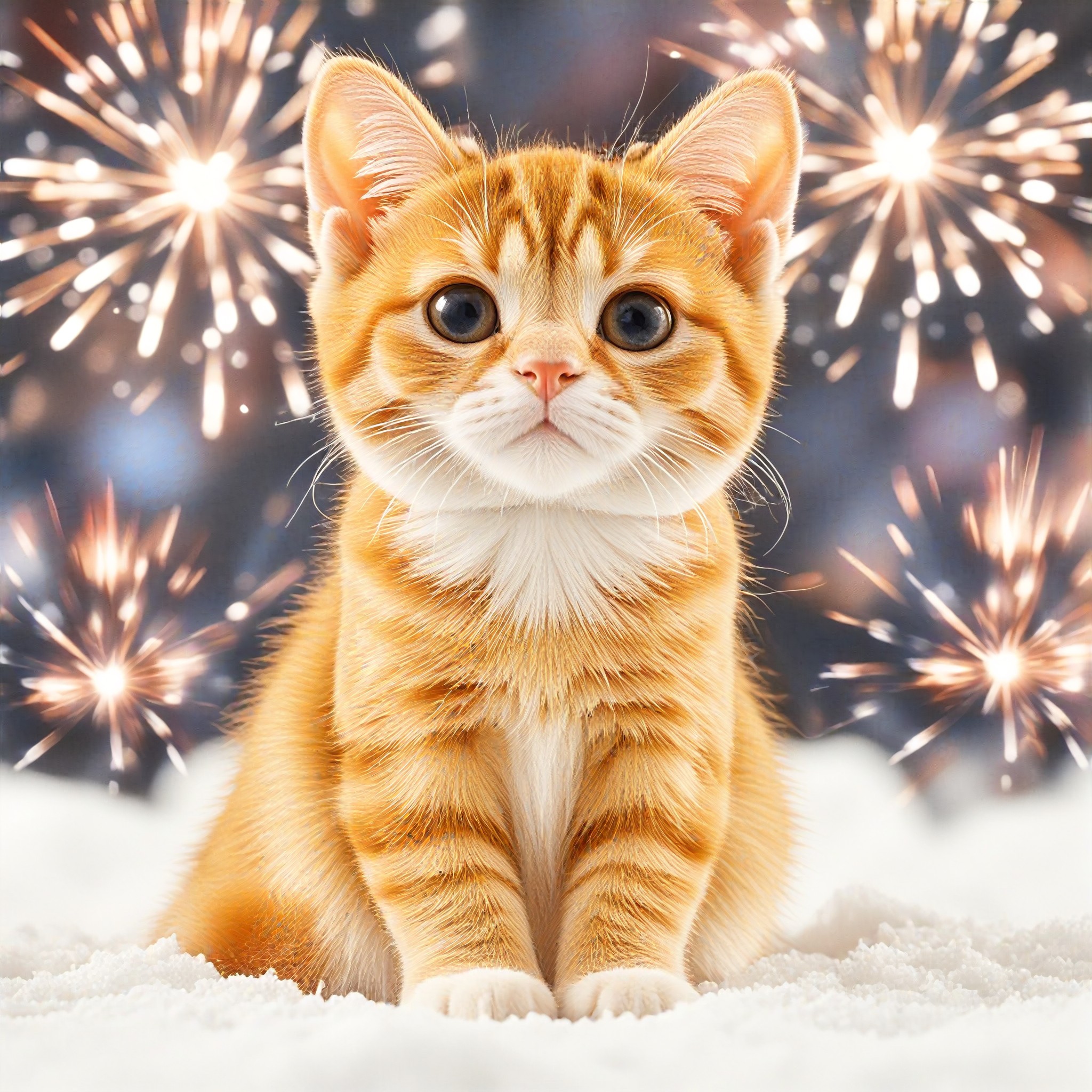 Cat watching fireworks image