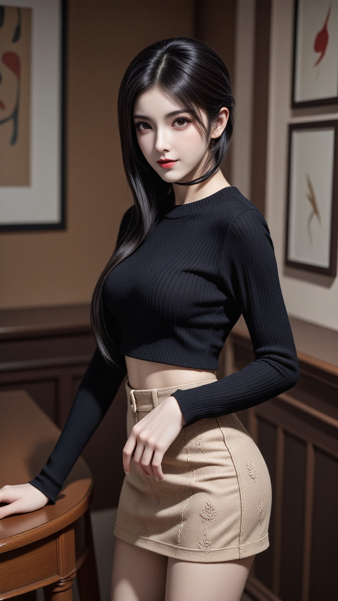 Fashionable elegance in the gallery scene of 'Fashion Charm: Her in the Art World' Chic Elegance in the Gallery Scene image