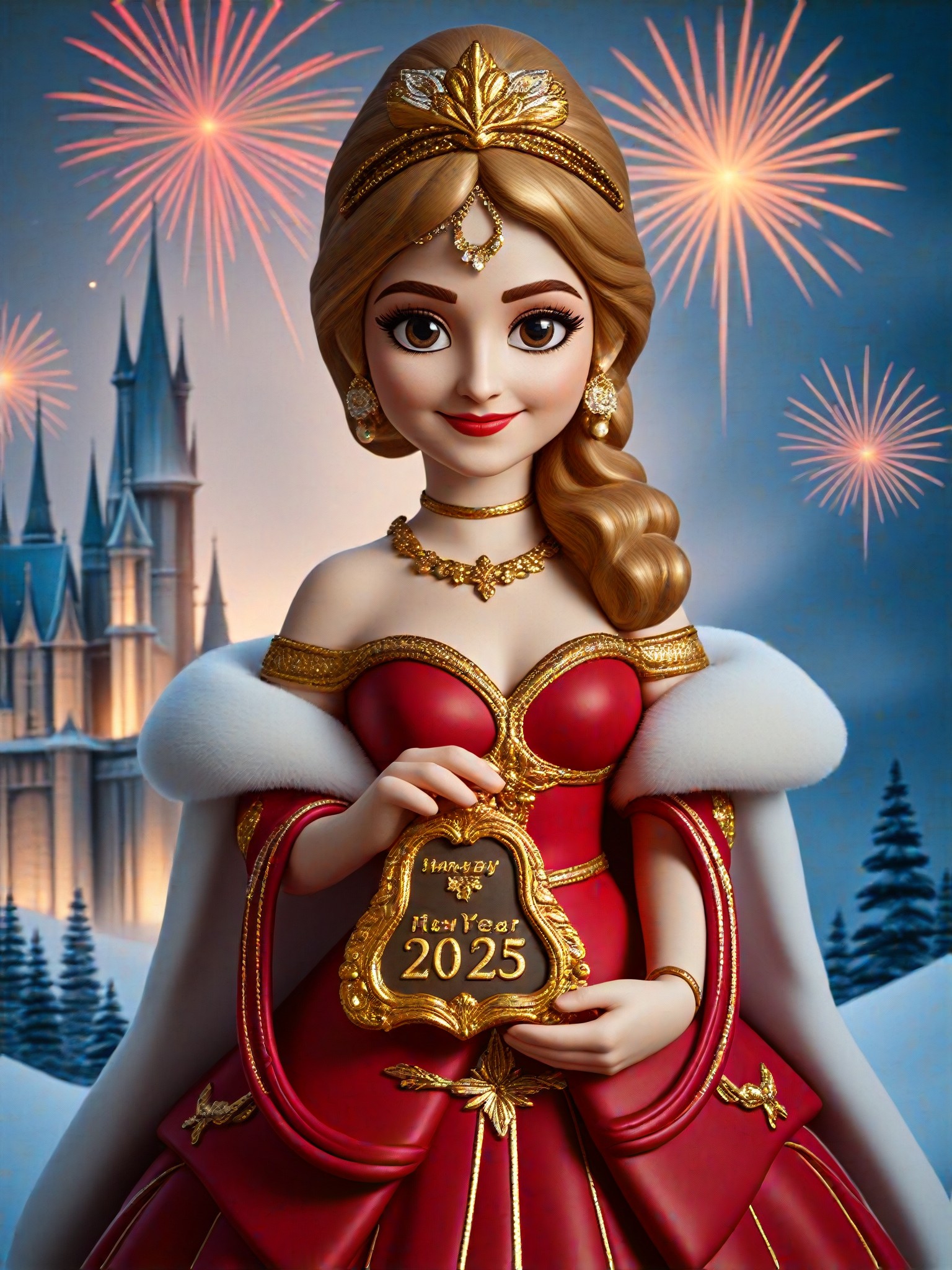  3D Disney Princess New Year Photo image