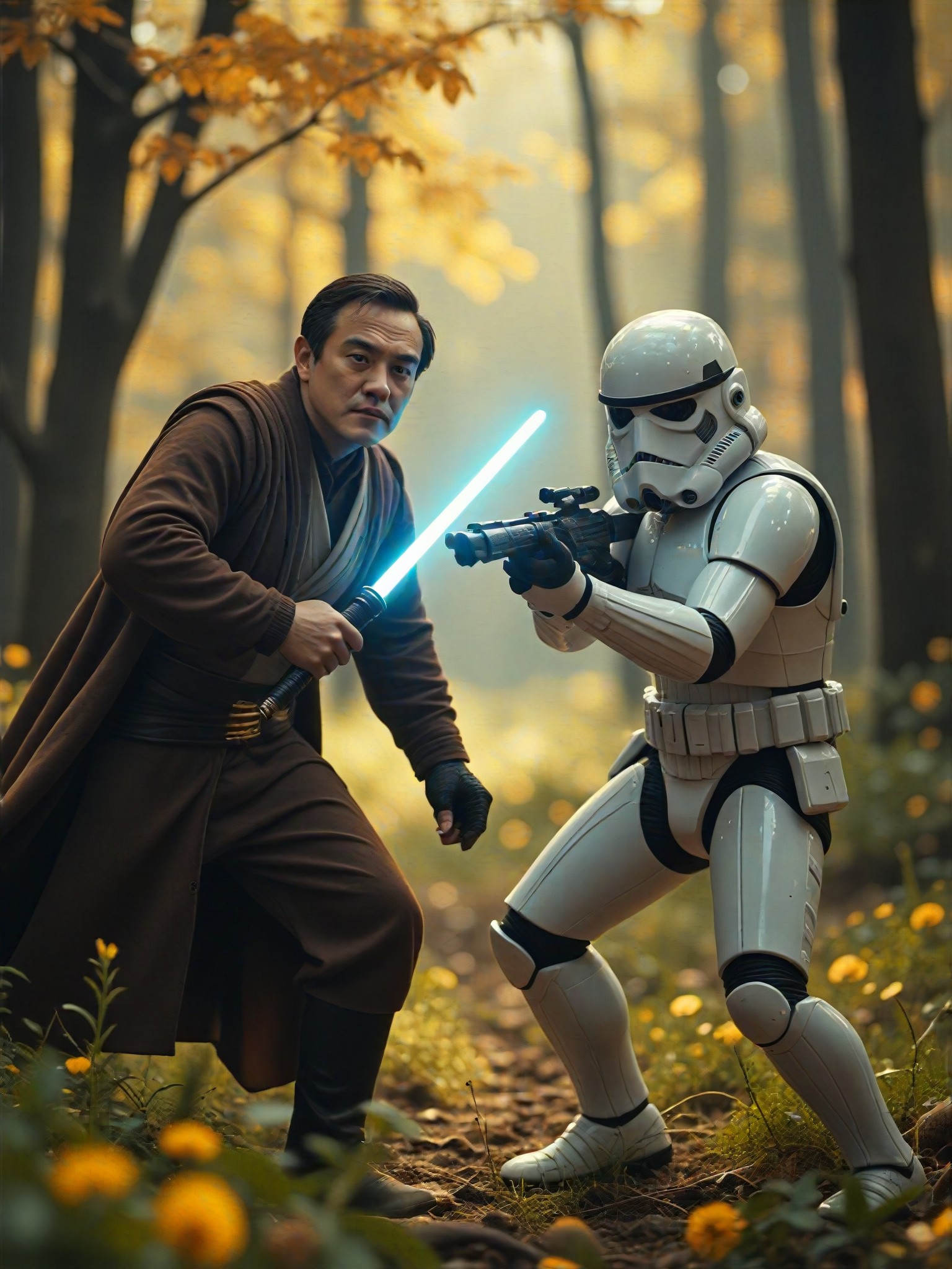 [Master_Movie Portrait]🌟The Force Confrontation: Jedi vs. Stormtrooper image
