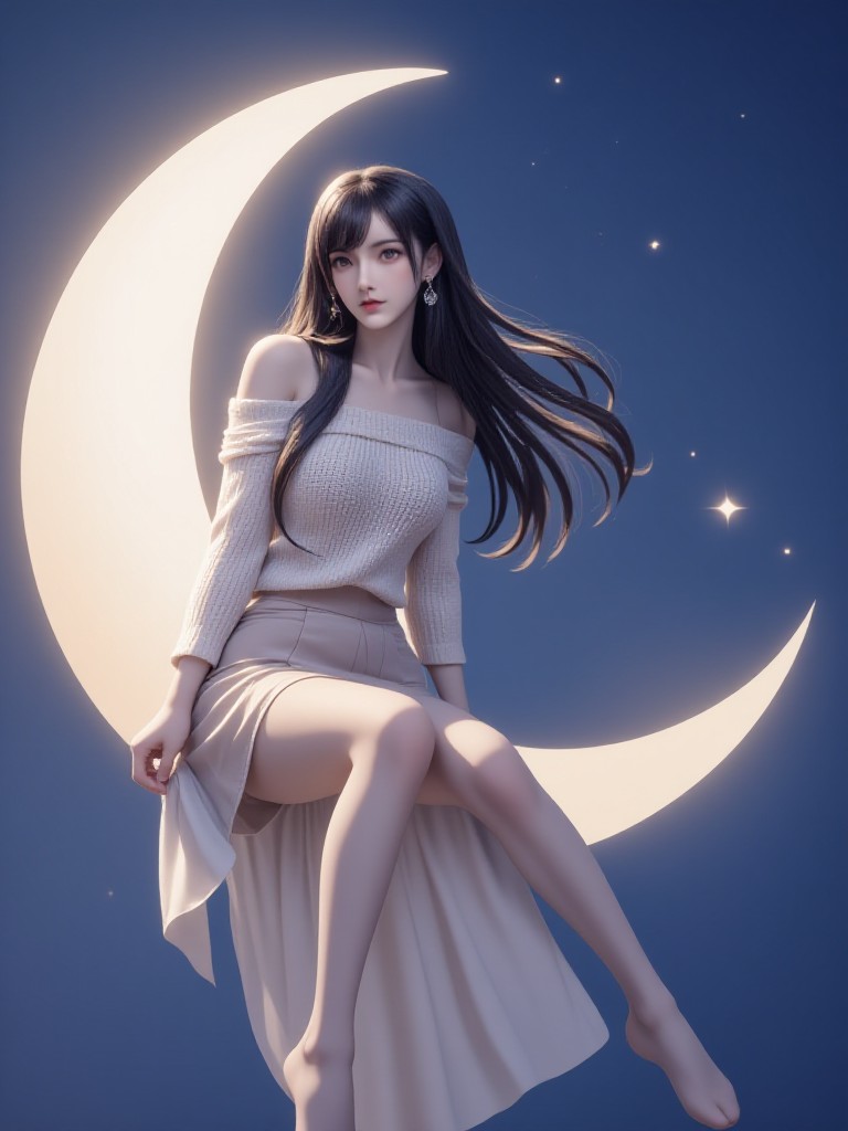 [Photo Music] 🌟  Dreamy night sky, dancing with the moon! 🌙✨ image