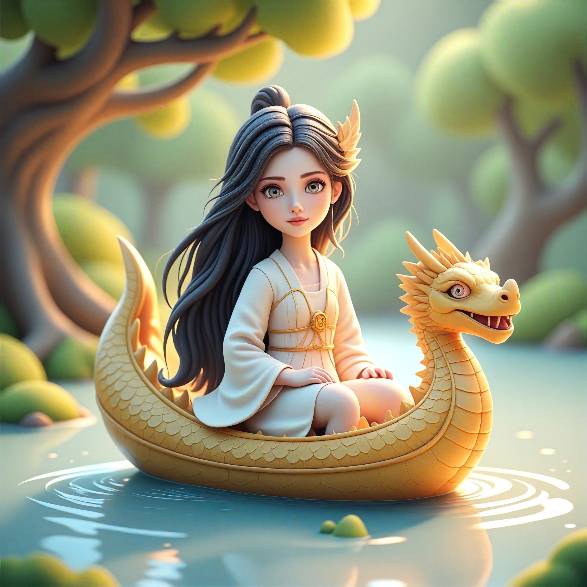 a1.art-generated Skiing Loong Boat image