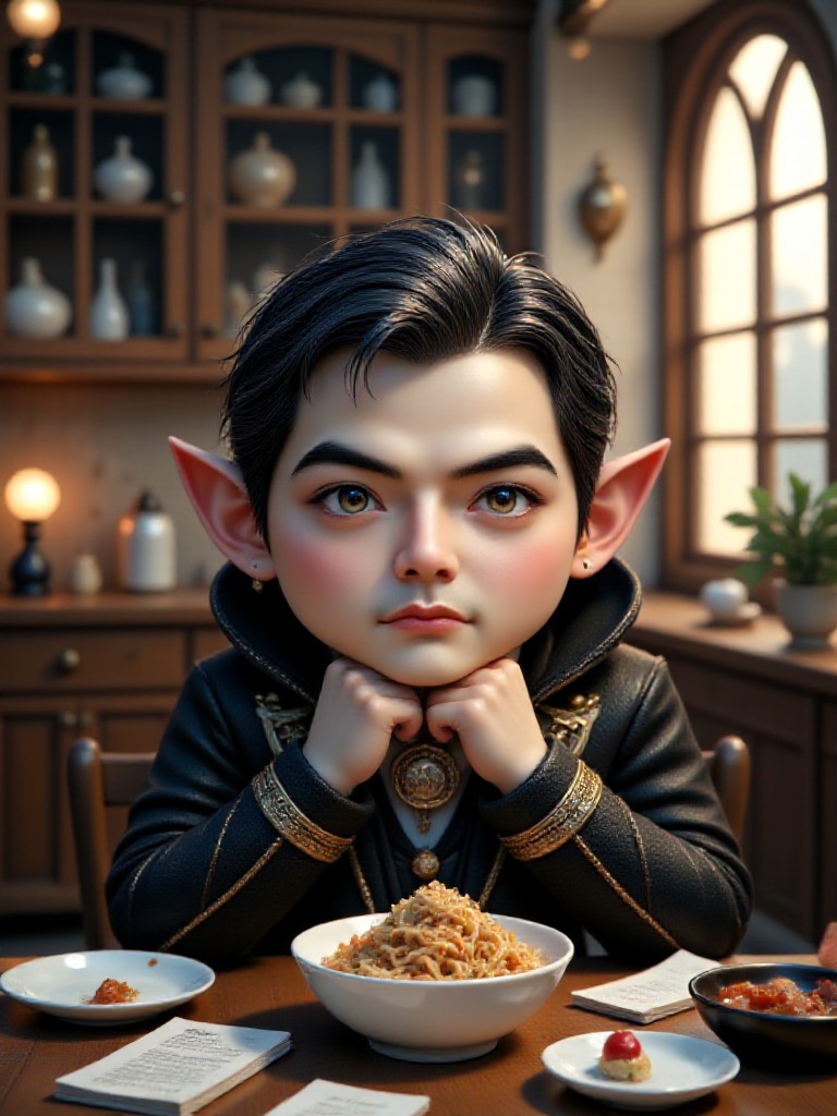 The cartoon style of 'Shadow Nobles' reflects the big question in life:' What's for dinner? ' image