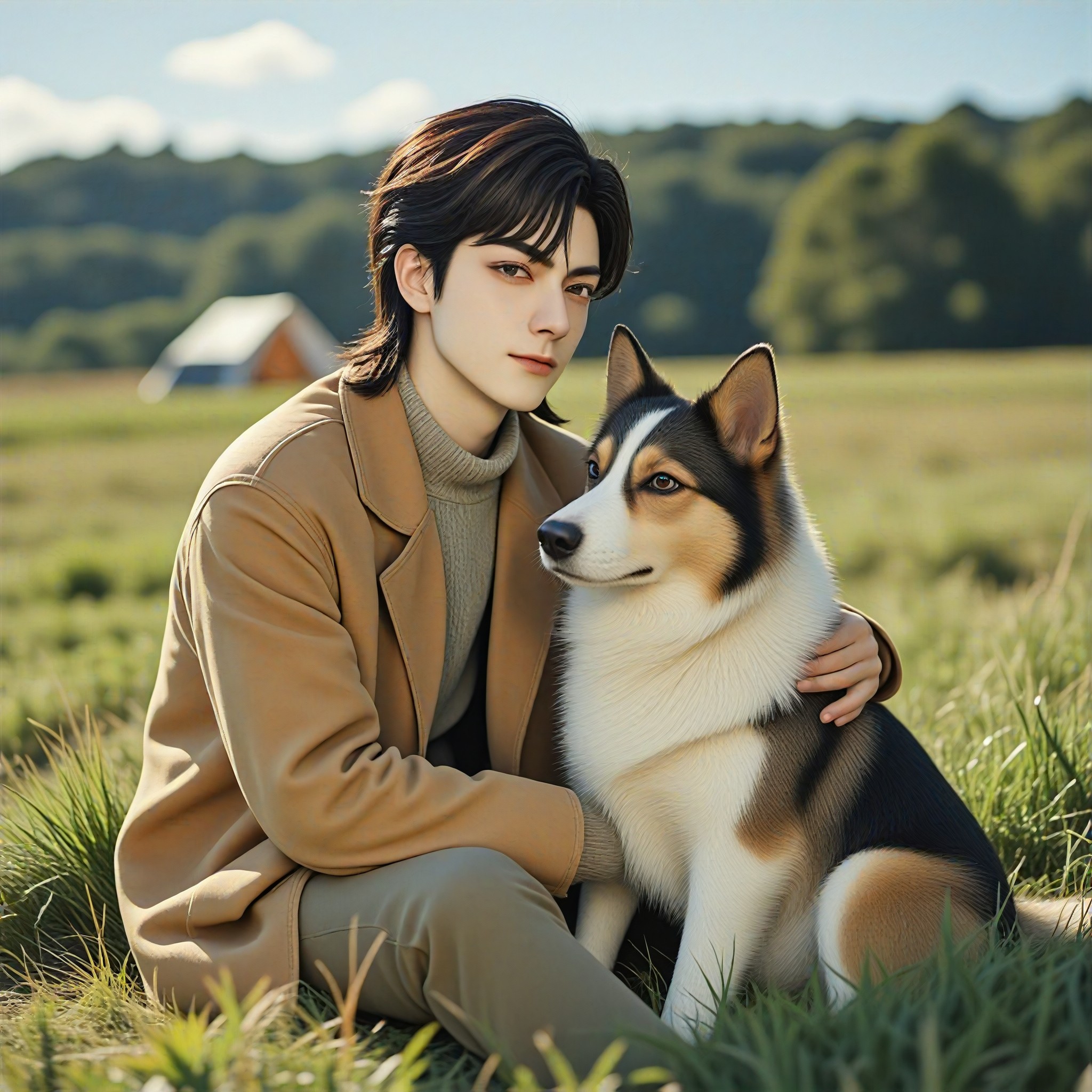 Cool Figure with a Sheepdog image