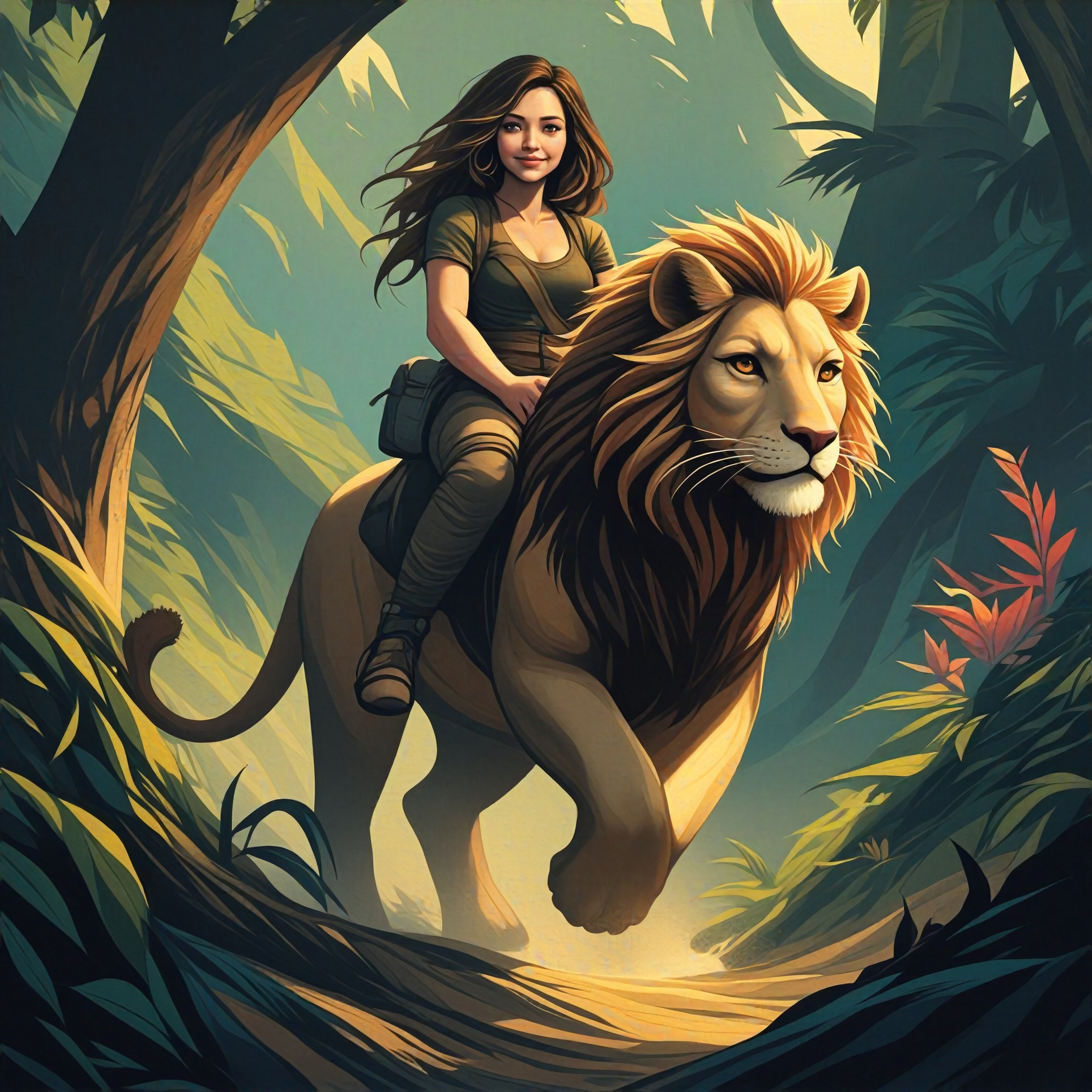 Riding the Lion in the Jungle Adventure image