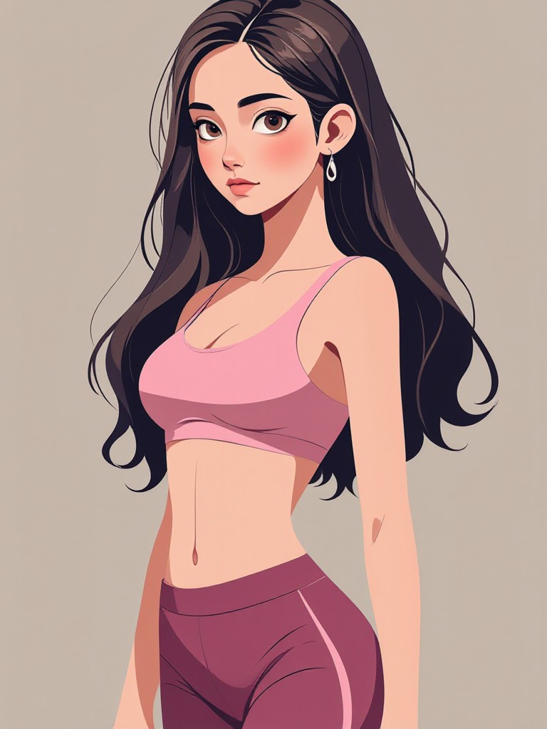 Fitness girl illustration image