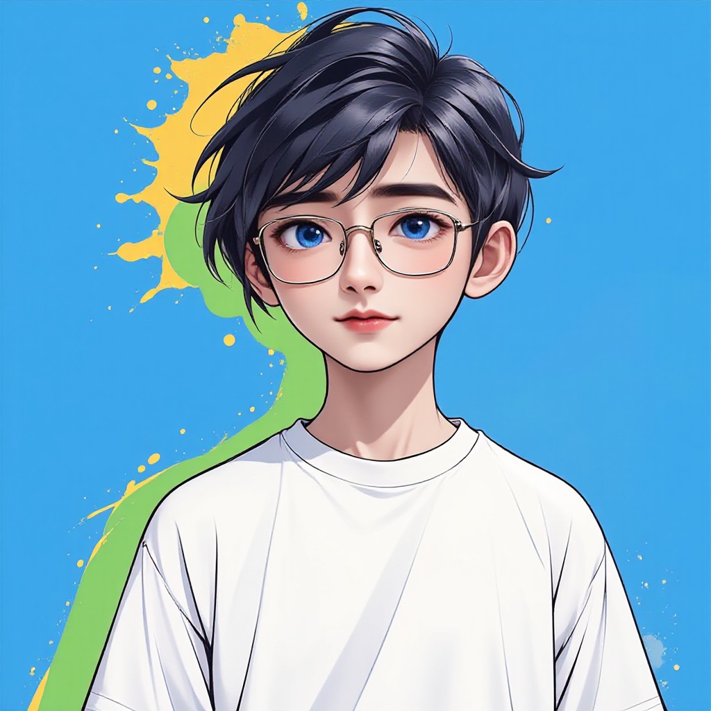 White T-shirt cartoon avatar image