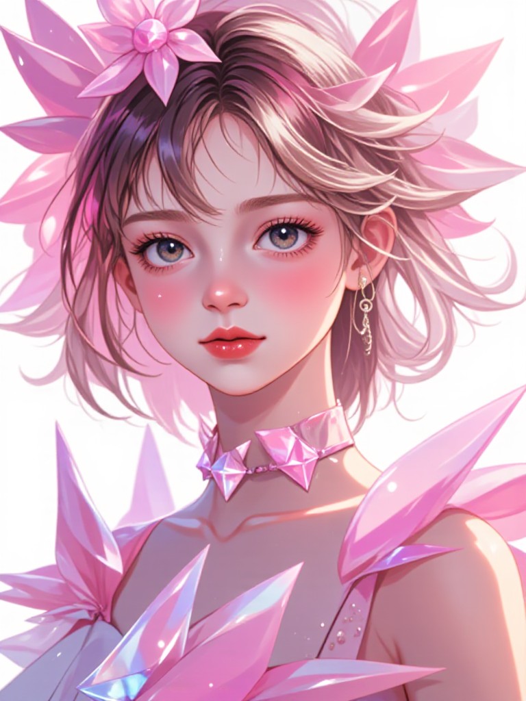 Shining pink girl image