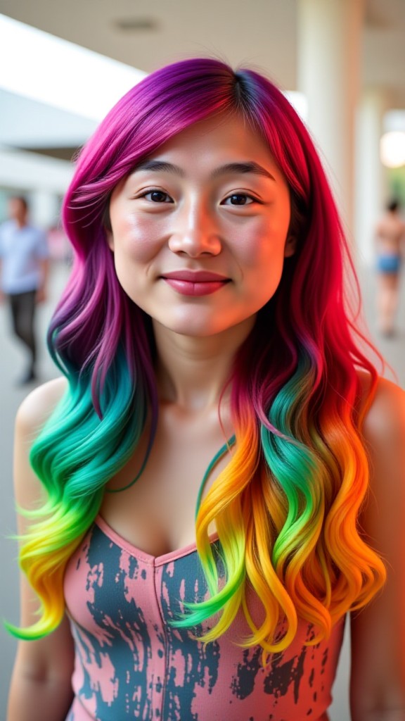 Rainbow-colored hairstyle image