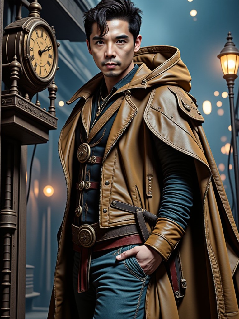 Steampunk soldier with ambient light image