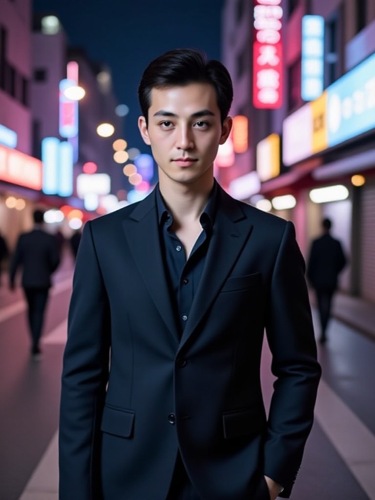 Night time handsome man image