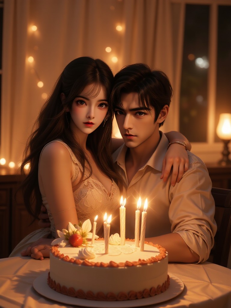 🎂  A romantic moment intertwined with love and candlelight! 💛✨ image
