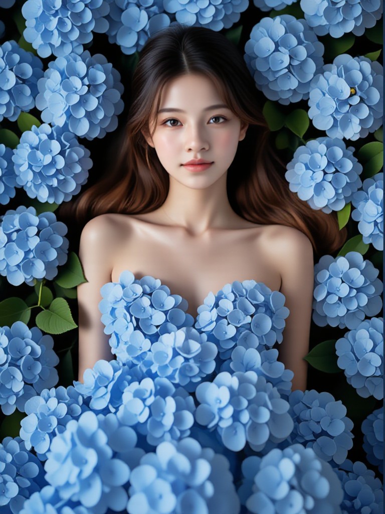 Blue hydrangea flower X dreamy tranquility image