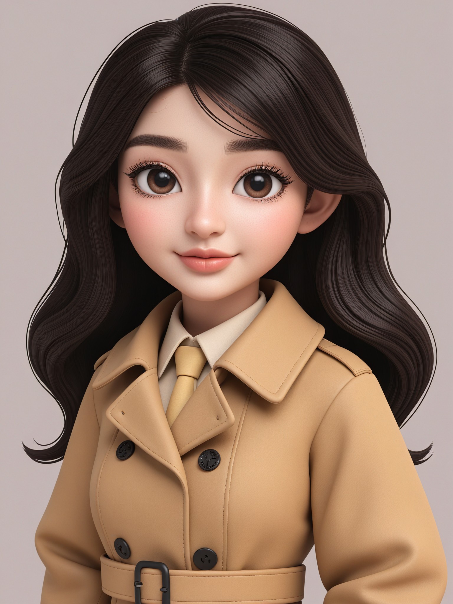 Pixar style long haired girl image