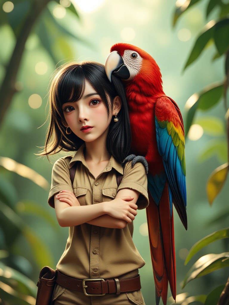 [Dynamic and Interesting Audiovisual] 🦜🌿 I hope the parrot can learn to bark like a dog with me!! 🌿🦜 image
