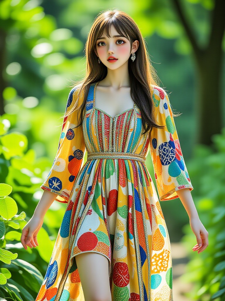 A Girl Running in the Woods image