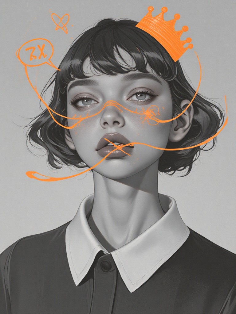 Doodles portrait (hand-drawn style) image