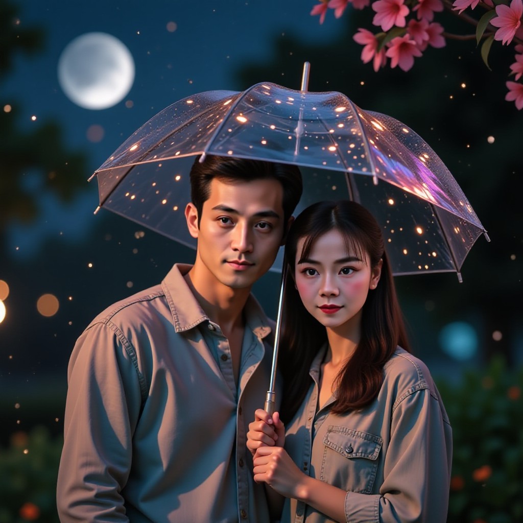 The moonlight twinkles image