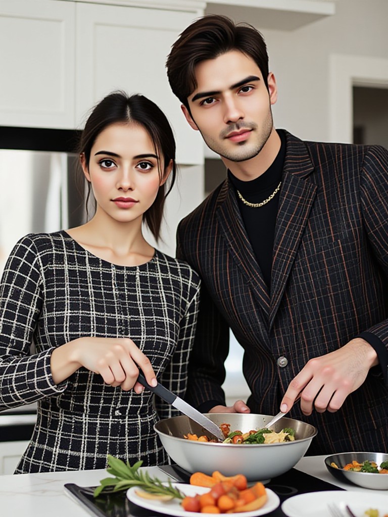Cooking couple portrait 02 image
