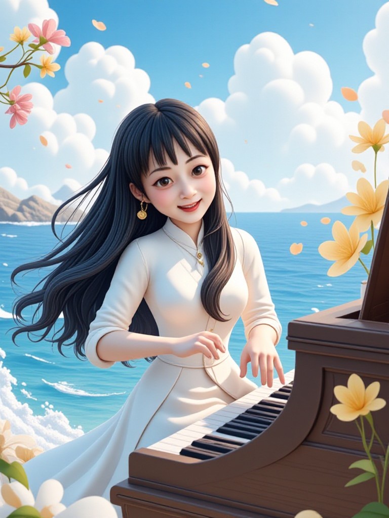 3D cartoon style-Piano girl!!! o_o image
