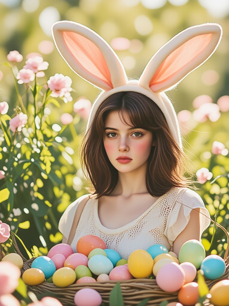 Easter girl's portrait image