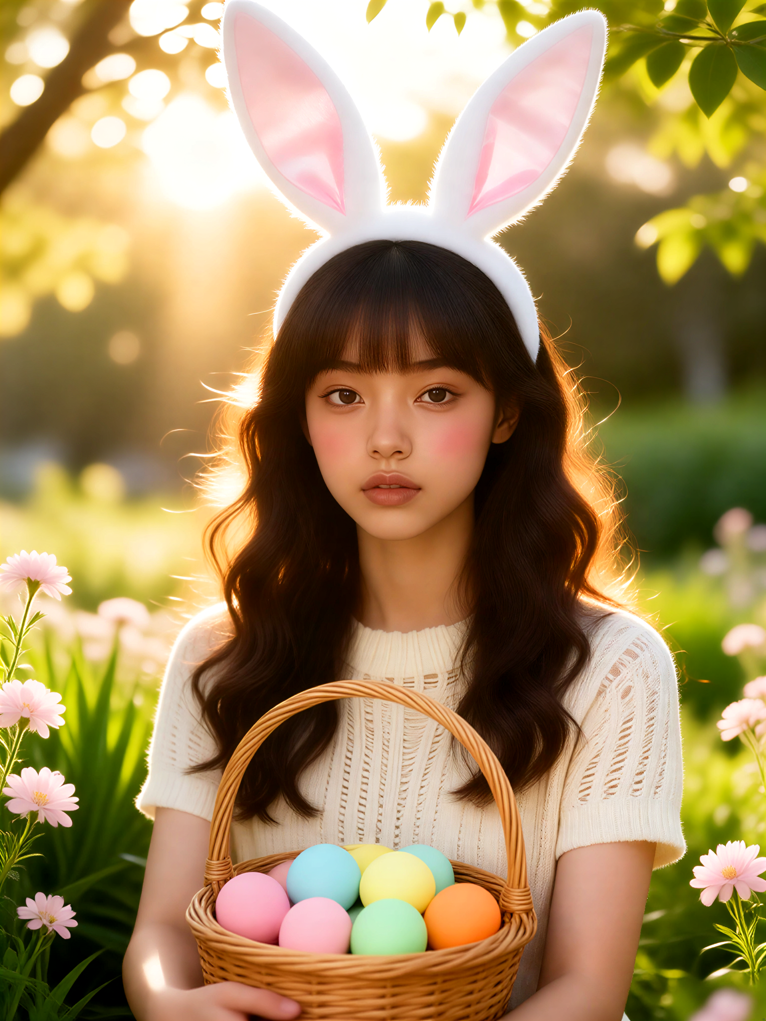 Easter girl's portrait image